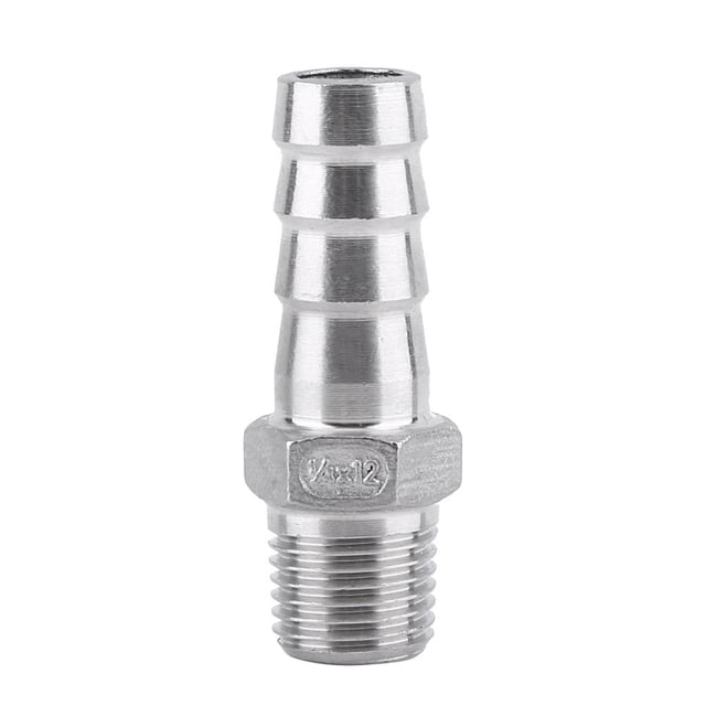 Ccdes Adaptateur de Queue de Tuyau, Acier Inoxydable SS304 Tuyau de Filetage Mâle Raccord de Queue de Tuyau de Barbillon BSP 1/8 3/4, Raccord de Tuyau de Barbillon
