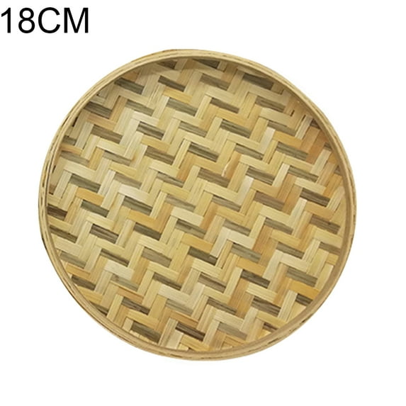 Shulemin Bamboo Sieve,Handmade Round Bamboo Weaving Sieve Fruit Tea Basket Storage Organizer 18cm