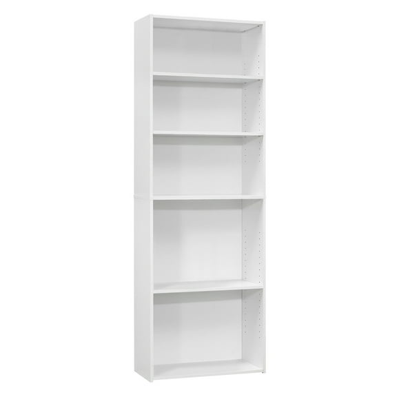 JERFIT 6-Shelf Tall Bookcase, 72 Inch White Bookshelf with Adjustable Shelves for Home Office, Bedroom & Living Room, Space-Saving Storage Organizer