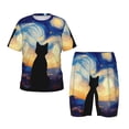 thumbnail image 1 of Balery Cat Under Starry Skies Conjunto de Pijama Infantil de Manga Corta con Estampado – Ropa de Dormir de Algodón Suave-3X-Large, 1 of 6