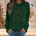 thumbnail image 2 of NMMUED Womens Christmas Sweatshirt Funny Sweatshirts for Women Christmas Clothes for Women Crewneck Sweatshirt Christmas Vacation Sweatshirt Long Sleeve Shirts for Women Green S, 2 of 5