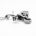 thumbnail image 4 of Punk Skull Motorcycle Biker Pendant Necklace Chain Halloween Jewelry Gifts, 4 of 6