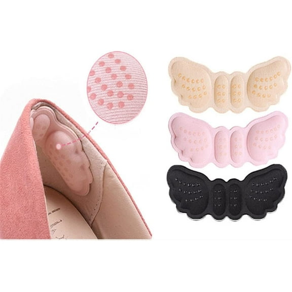 2Pair High Heel Insoles Butterfly Adjust Size Heel Liner Grips Protector Sticker Heel Pad Foot Care Anti Keep Abreast Heel Pads
