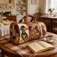 thumbnail image 4 of Puppy Quilted Travel Tote Bag For Pet Lovers, Portable Embroidered Weekender Bag With Handles, Cute Dog Print Carry On Bag For Women, Durable Polyester Bag For Weekend Ge, 4 of 6