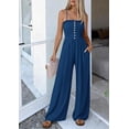 thumbnail image 5 of PRETTYGARDEN Jumpsuits for Women Dressy Summer Sleeveless Travel One Piece Outfits Spring Casual Wide Leg Pants Rompers, 5 of 7