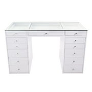 Impressions Vanity SlayStation® Plus 2.0 Tabletop + Vanity Mirror + 5 Drawer Units Bundle for Vanity Mirror & Make Up Storage - Solid Material Vanity Makeup Organizer Desk For Living Room & Dressing R