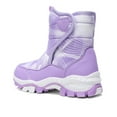 thumbnail image 6 of BOBOGOJP Boys Girls Toddler Snow Boots Waterproof Slip Resistant Outdoor Winter Shoes(Toddler/Little Kids/Big Kids) Purple for Size 2, 6 of 9