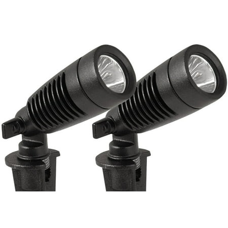 Moonrays 95557 Low Voltage 1-Watt 12-Volt LED Adjustable Spotlight, 2-Pack, Black (Best 12 Volt Spotlight)
