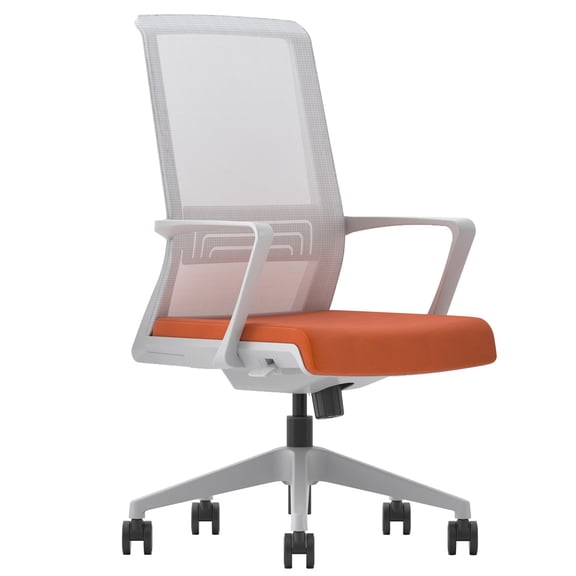 Silla de Oficina Ejecutiva Ferrini Ergonomica Giratoria Naranja