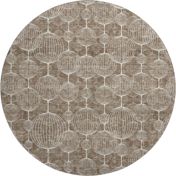 Dalyn Rugs Premium Machine Washable Mayfield AMF732 Chocolate 8' x 8' Round Rug