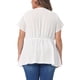 thumbnail image 3 of Blusas de peplum de talla grande para mujer Agnes Orinda, con mangas cortas de verano, escote en V, tops estilo babydoll 4X, color blanco, 3 of 6