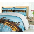 thumbnail image 5 of Ambesonne Urban Duvet Cover Set, Ferril Lake at Morning, 2-Calking, Sky Blue Yellow Orange, 5 of 7
