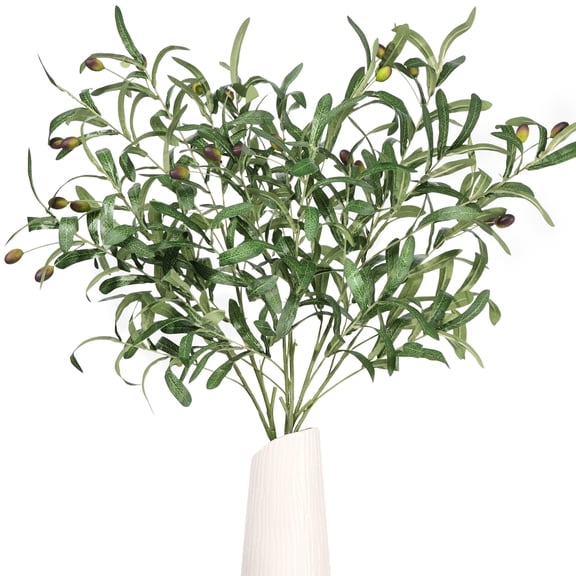Scidweet Artificial Plants Olive Branch, 4 pcs 39" Fake Plants with Olive Fruit, Faux Greenery Stems for Vase Indoor Table Office Room Home Decor ﻿