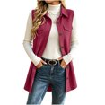 thumbnail image 5 of Women's Vintage Solid Color Button Fashion Casual Lapel Cardigan Jacket Top For Everyday Style, 5 of 8