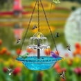 thumbnail image 4 of Esterze Hanging Solar Bird Bath Fountain, Solar Powered Cascading Water Fountain, Hanging Bird Bath with Solars Pump & Glass Bowl, Decorative Garden Bird BathFountain, 4 of 10