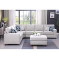 thumbnail image 3 of HomeStock Art Deco Dreams 7-Piece Upholstered Fabric Sectional With Ottoman In Light Gray, 3 of 4