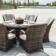 thumbnail image 3 of Abrihome Outdoor Round Dining Set Round Table with Chairs with Removable Cushions, 3 of 6