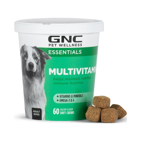 GNC Pet Wellness Essentials Dog Multivitamin Supplement for Healthy Immune System, Soft Chews