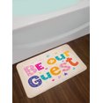 thumbnail image 2 of Be Our Guest Bath Mat, Words of Invitation with Cheery Colorful Lettering Design Flowers and Hearts, Plush Bathroom Decor Mat with Non Slip Backing, 29.5" X 17.5", Multicolor, by Ambesonne, 2 of 2