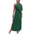 thumbnail image 1 of Sunloudy - Vestido de noche largo de verano para mujer, color sólido, sin espalda, con abertura alta, un hombro Sunloudy  S M L XL, 1 of 9