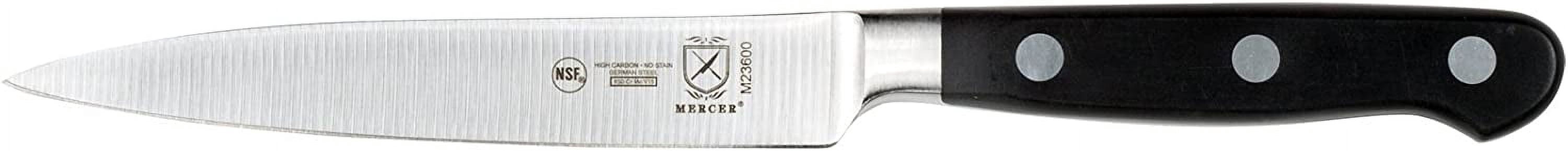 Mercer Culinary Renaissance 6-Piece Forged Knife Block Set, Tempered Glass Block