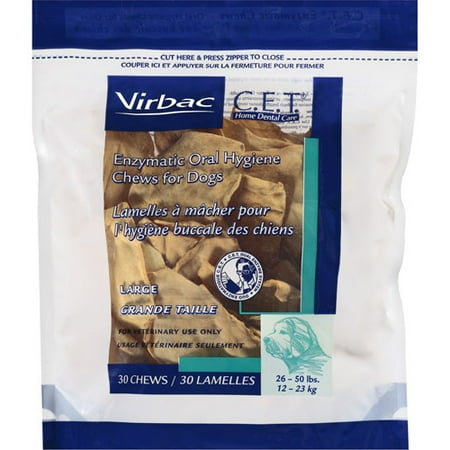 C.E.T. Enzymatic Oral Hygiene Large Dog Chews, 30ct