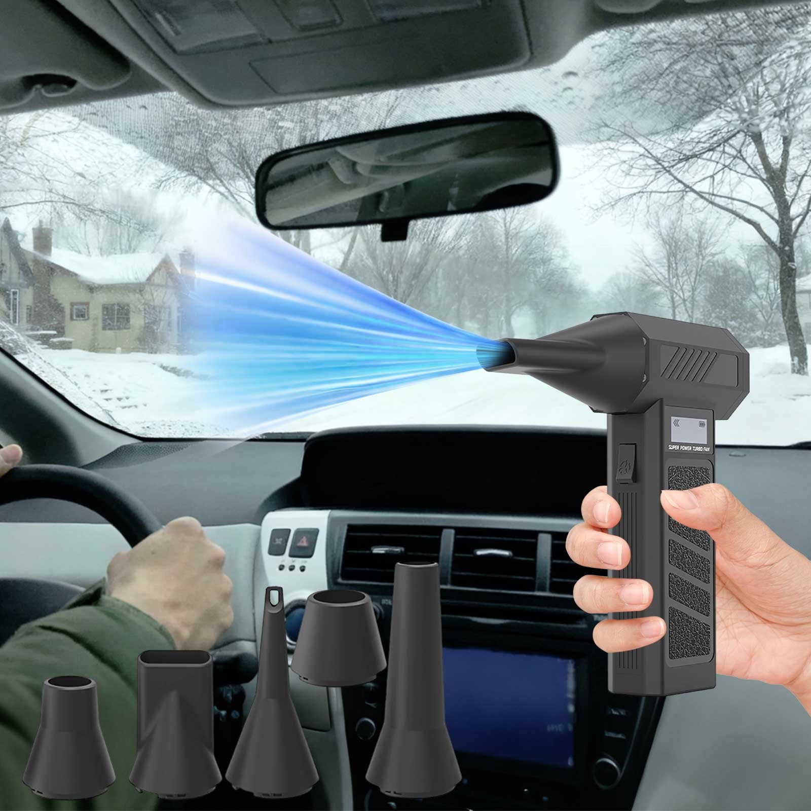 Violent Compressed Air Duster,130000RPM Rechargeable Air Blower & Vacuum Cleaner,4 Adjustable Speeds,Cordless Electric Air Duster With LED Display for Keyboard Car Outdoor,House,Car Cleaning,Camping