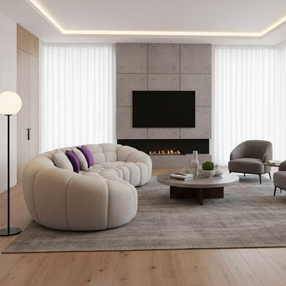 Sala Curva Modular Azul Diseño Moderno Citrus Gris Reinicia 21 Muebles