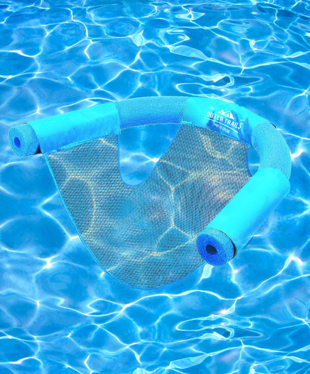 Light Blue 2 Pack Outer Trails Sling Mesh Chair for Pool Noodles 