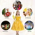 thumbnail image 5 of Jurebecia Princess Dress for Girls Costume Kids Off Shoulder Layered Toddler Halloween Cosplay Birthday Party Outfit up Yellow 110 cm 3-4 Years, 5 of 21