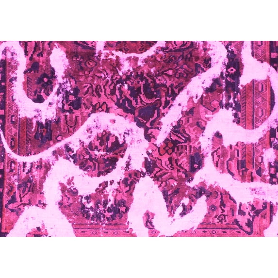 Ahgly Company Indoor Rectangle Oriental Pink Modern Area Rugs, 7' x 9'
