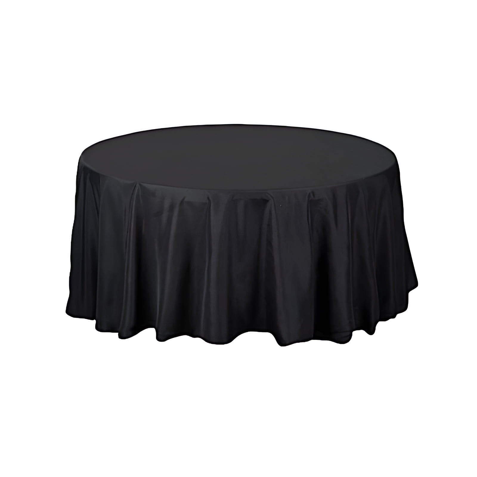 Balsa Circle 108" Round Polyester Tablecloth Wedding Table Linens - Black