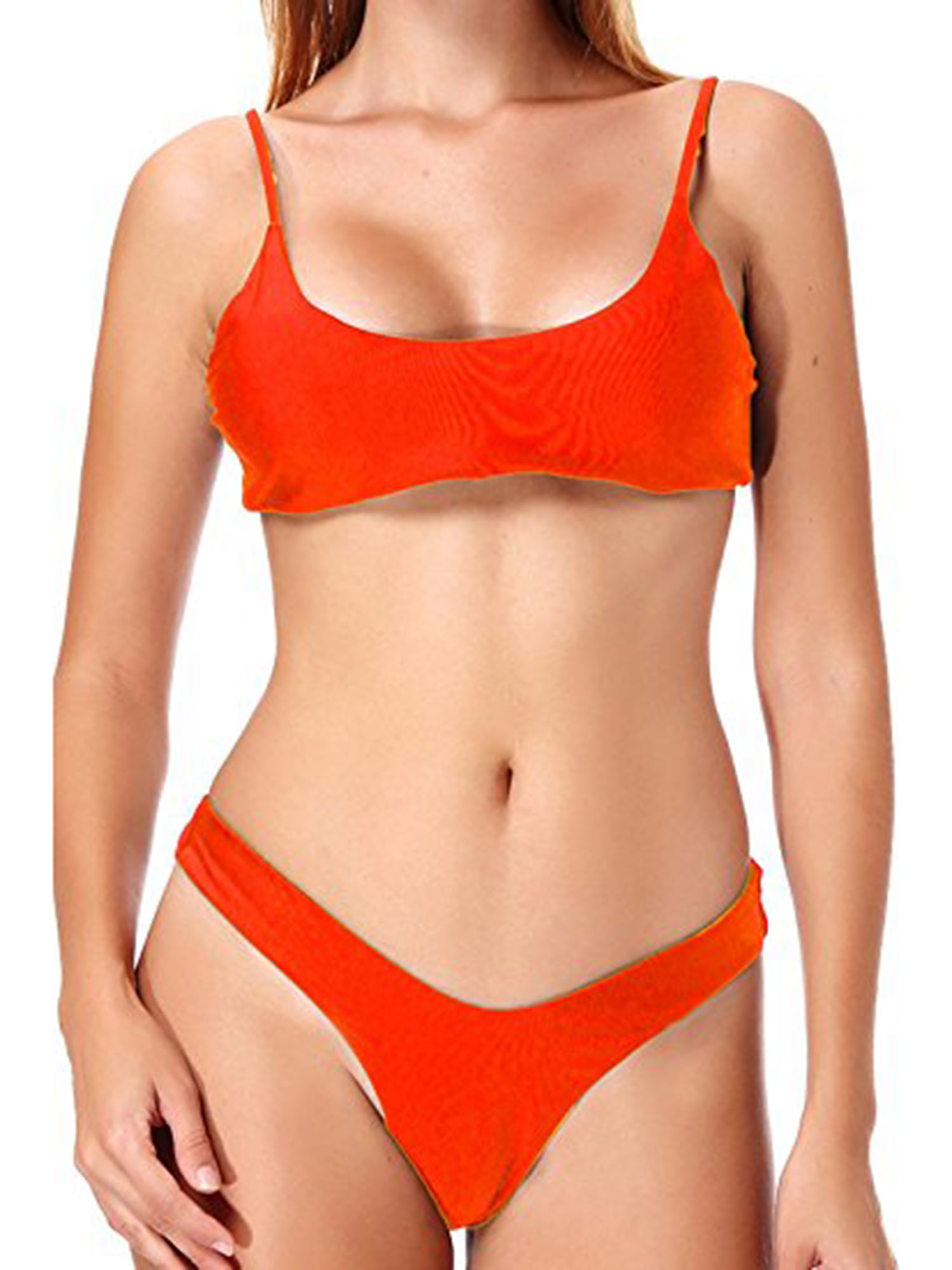 Lelinta Womens Strap Bikini Padded Swimsuit Top Triangle Bottom Two Piece Bikini Set Bathing