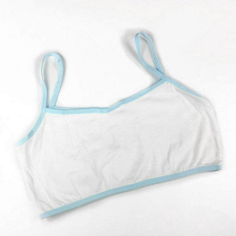 fanshao Kids Girls Spaghetti Strap Underwear Maiden Cotton Sports Brassiere  Training Bra 