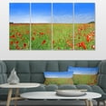 thumbnail image 1 of Poppy Meadow Panorama - Landscape Canvas Art Print, 1 of 4