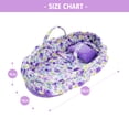 thumbnail image 4 of Lullaberry Cozy Dream Doll Bassinet - Baby Doll Portable Carrier - Fits for American Girl Dolls up to 18"(46cm) - Soft Pillow & Safety Buckle Included - Purple, 4 of 7