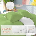 thumbnail image 2 of Abstract Solid Color Bedding Duvet Cover Set Full Size 4 Pieces Simple Avocado Green Low Saturation Bedding Set with Zipper Closure, 1 Comforter Cover 86x86 Inches 1 Flat Sheet & 2 Pillow Cases, 2 of 7