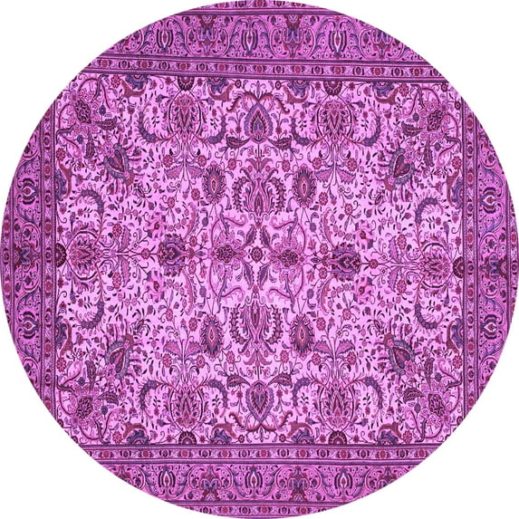 Ahgly Company Indoor Round Persian Purple Traditional Area Rugs, 7' Round