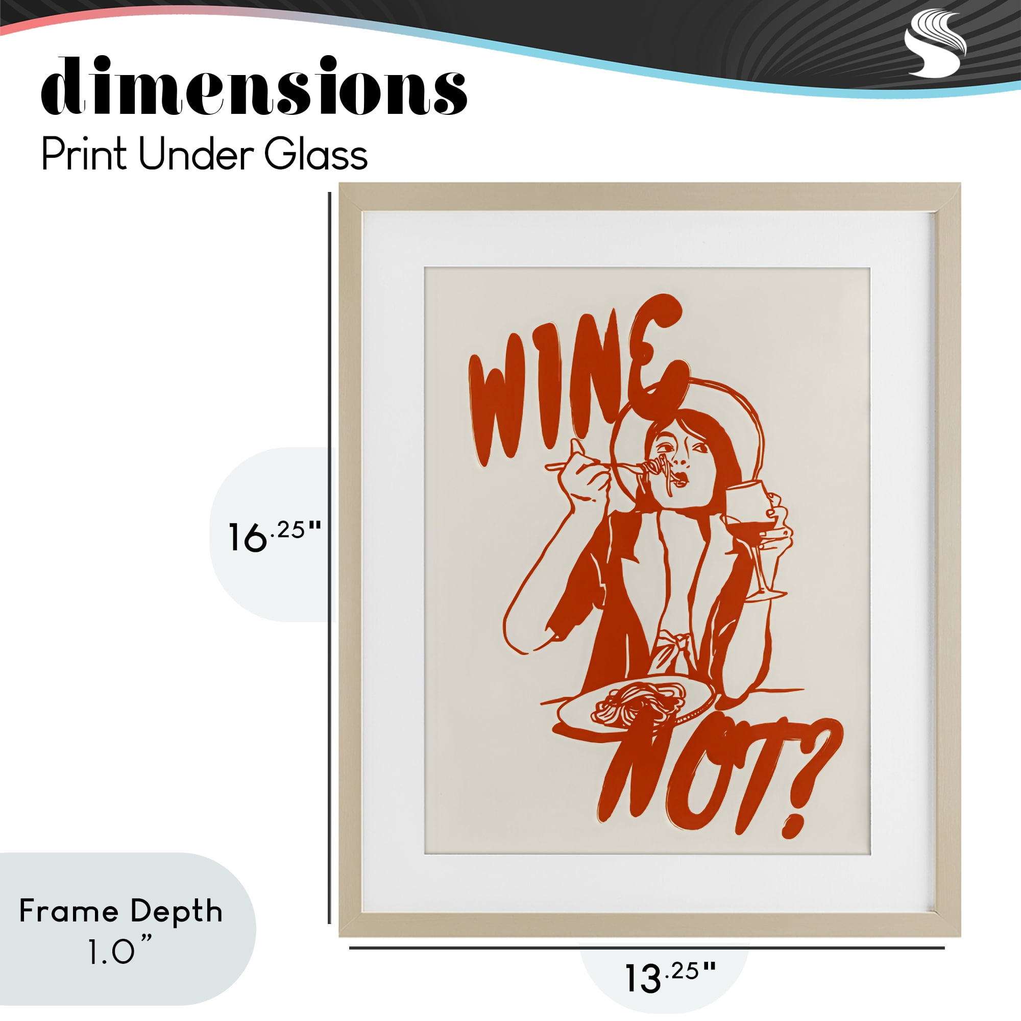 Stupell Industries Wine Not Retro Meal Time Birch Framed Print Under Glass, design by The Prints Vibe