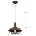 thumbnail image 2 of Gilli Industrial Farmhouse Metal Cage Rust Finish Pendant Light , Hard-Wired, 2 of 7