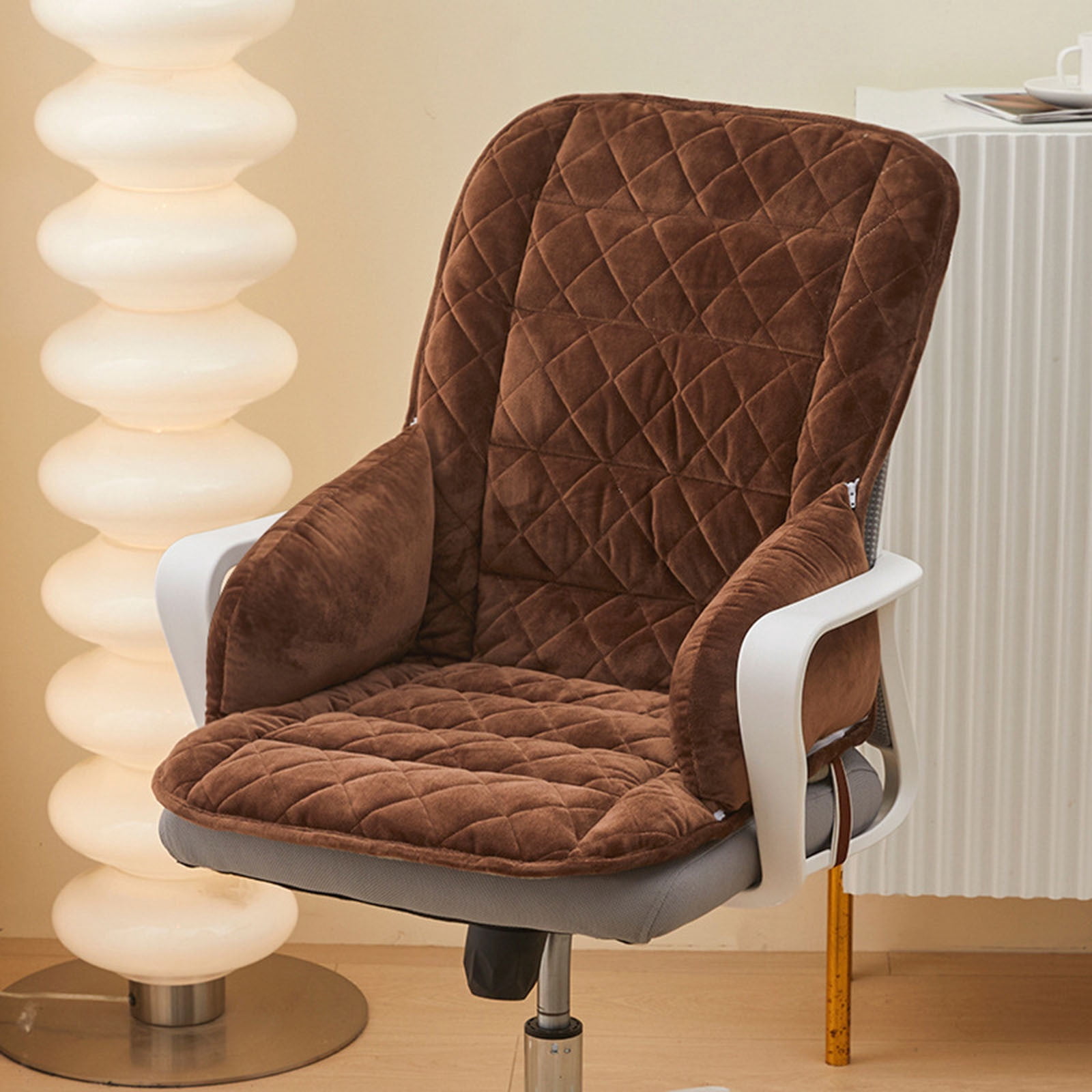 Heated Office Chair Cushion with Lumbar Support, USB Powered Heating Seat Pad with 3 Heat Levels, Large Area Warmth for Desk Chairs, Wheelchairs and Home Office Use with Timer Function