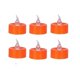 thumbnail image 1 of Halloween 6-pack Orange Tea Light Candles, Battery Powered Led Tea Lights With Warm White Pumpkins For Halloween, 1 of 5