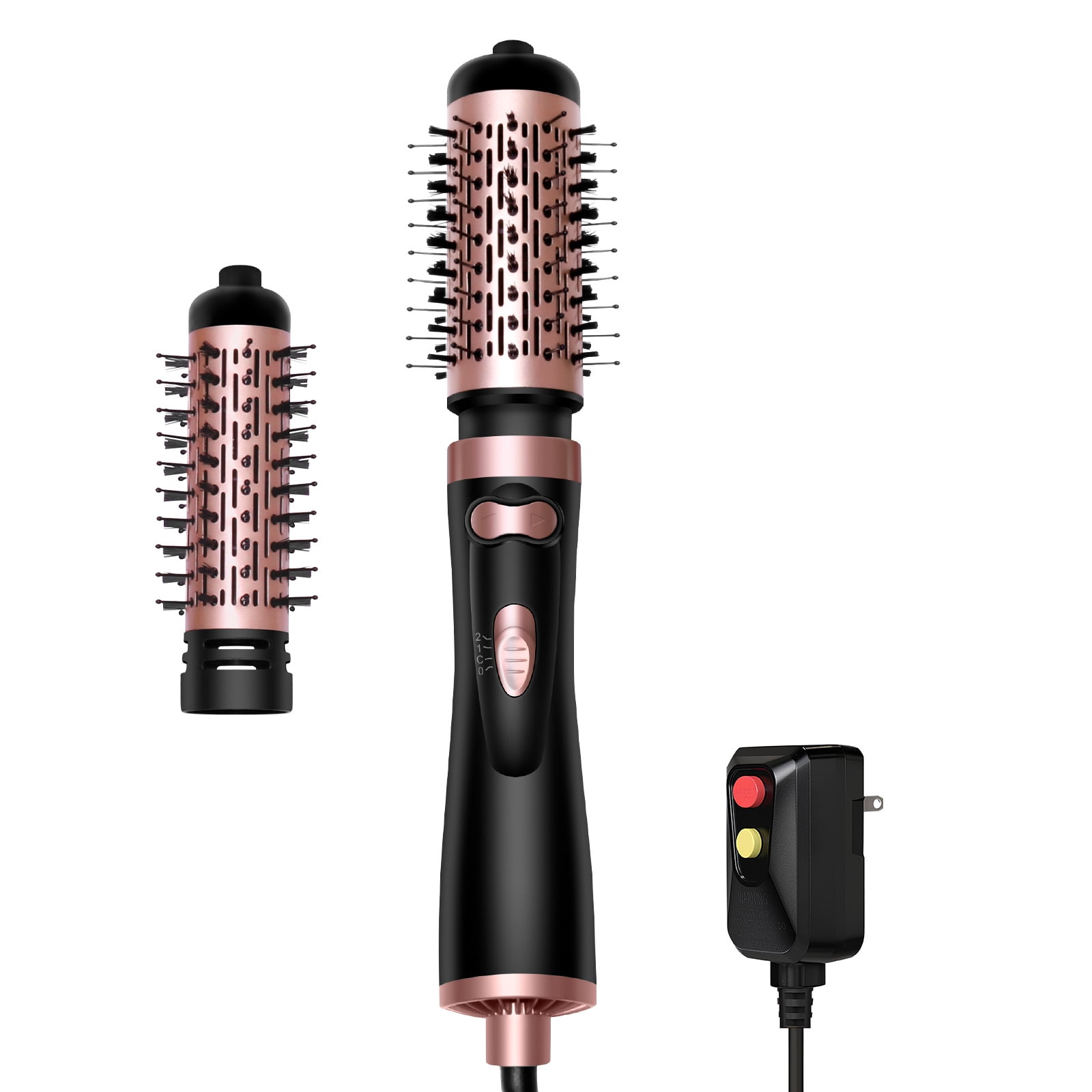2-in-1 Automatic Rotating Hot Air Brush Set, Hair Dryer and Volumizer with 2 Interchangeable Barrels for Salon Blowouts at Home