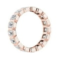thumbnail image 2 of 2.00 T.C.W Emerald Shaped Genuine Diamond Stunning Wedding Eternity Band for Women Solid 14K Rose Gold Size 3.5, 2 of 7