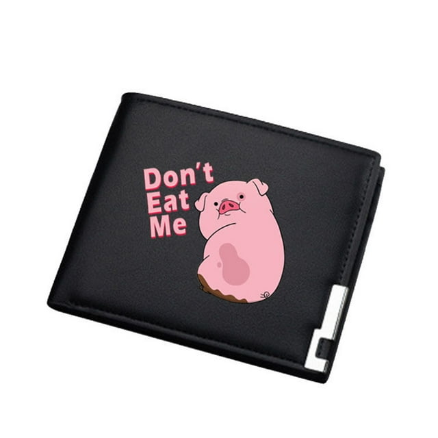 Monedero monedero de piel con doble pliegue Don't Eat Me Pig Anime