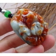 thumbnail image 4 of Certified Hand Carved Red Green Natural Myanmar Burma Grade A Jade jadeite Phoenix Bird Flower Pendant Necklace, 4 of 7