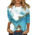 thumbnail image 2 of kytmyeq Women's Casual 3/4 Sleeve T-Shirts c rew Neck Tops, 2 of 5