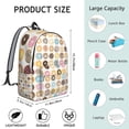 thumbnail image 3 of Kawaii Donut Lover School Backpack, Colorful Doughnut and Coffee Pattern Lightweight Travel Backpack for Daily Commuting and Travel, 3 of 4