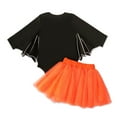 thumbnail image 6 of TEDOYE Toddler Baby Girl's My 1st Halloween Outfits Long Bat Sleeve Pumpkin Face Romper Jumpsuit+Tutu Skirts Sets Holiday Wear, 18-24 Months, 6 of 9