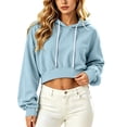 thumbnail image 2 of Plus Size Hoodies for Women Pullover Fshion Hooded Long-Sleeved Drawstring Sports Solid Color Casual Hoodies, 2 of 6